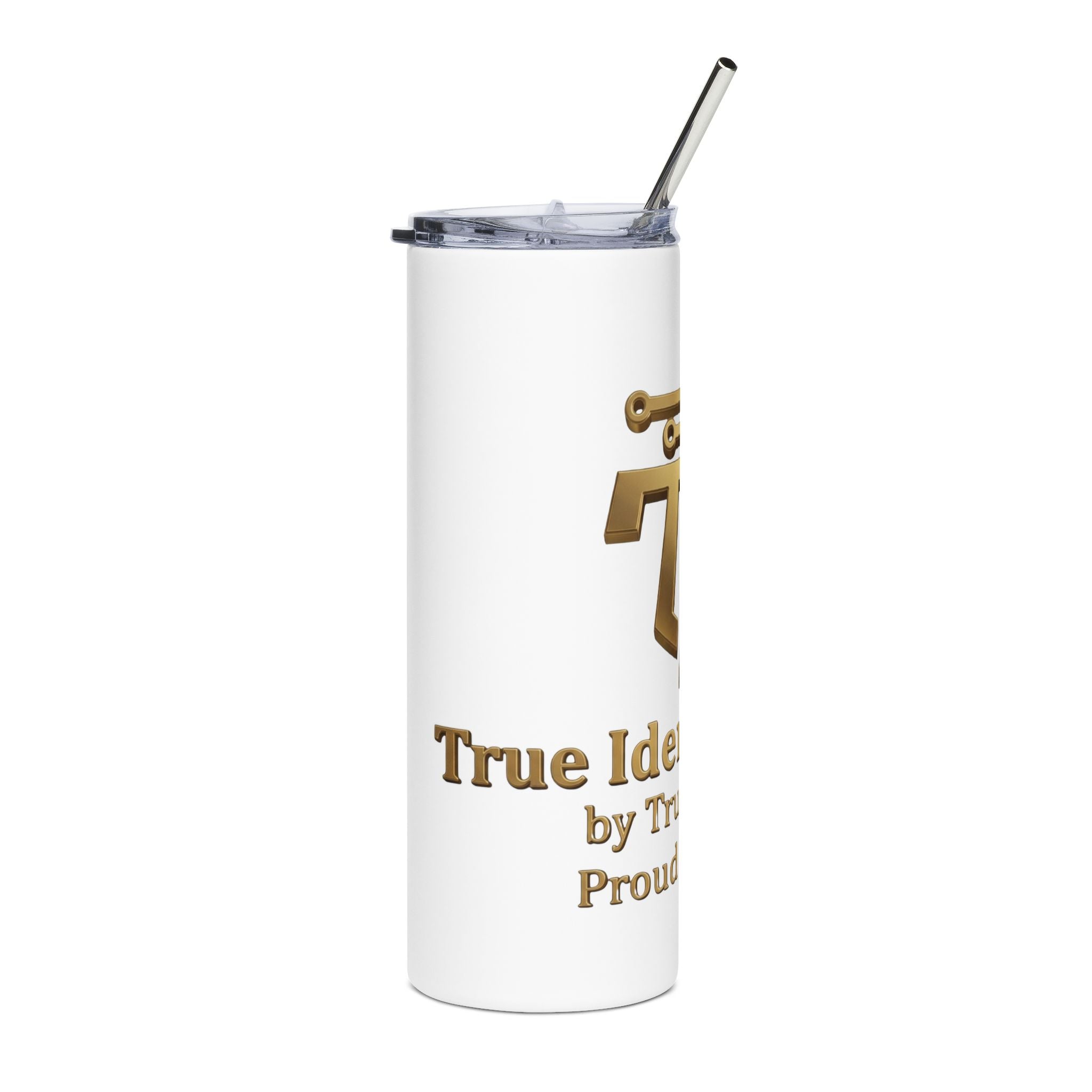 True Identity Co. Gold Logo 20oz Stainless Steel Tumbler