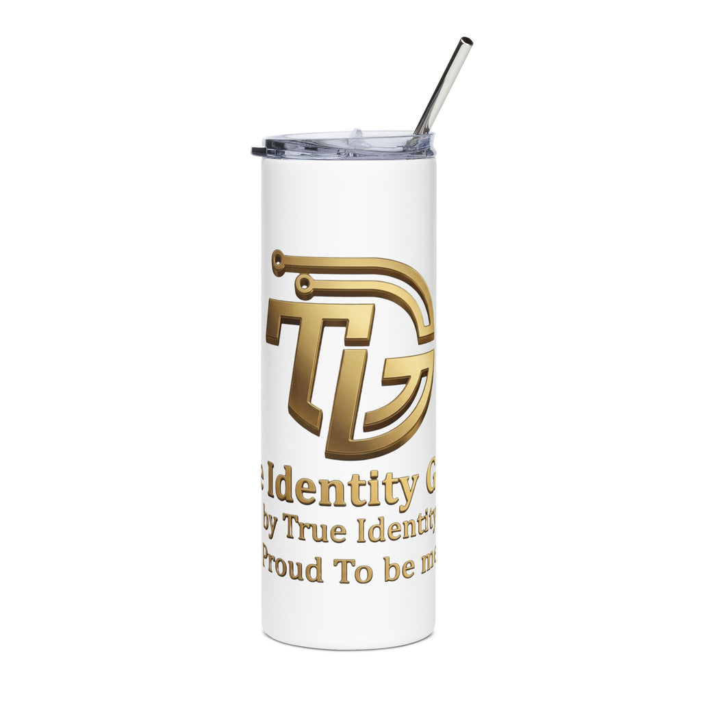 True Identity Co. Gold Logo 20oz Stainless Steel Tumbler